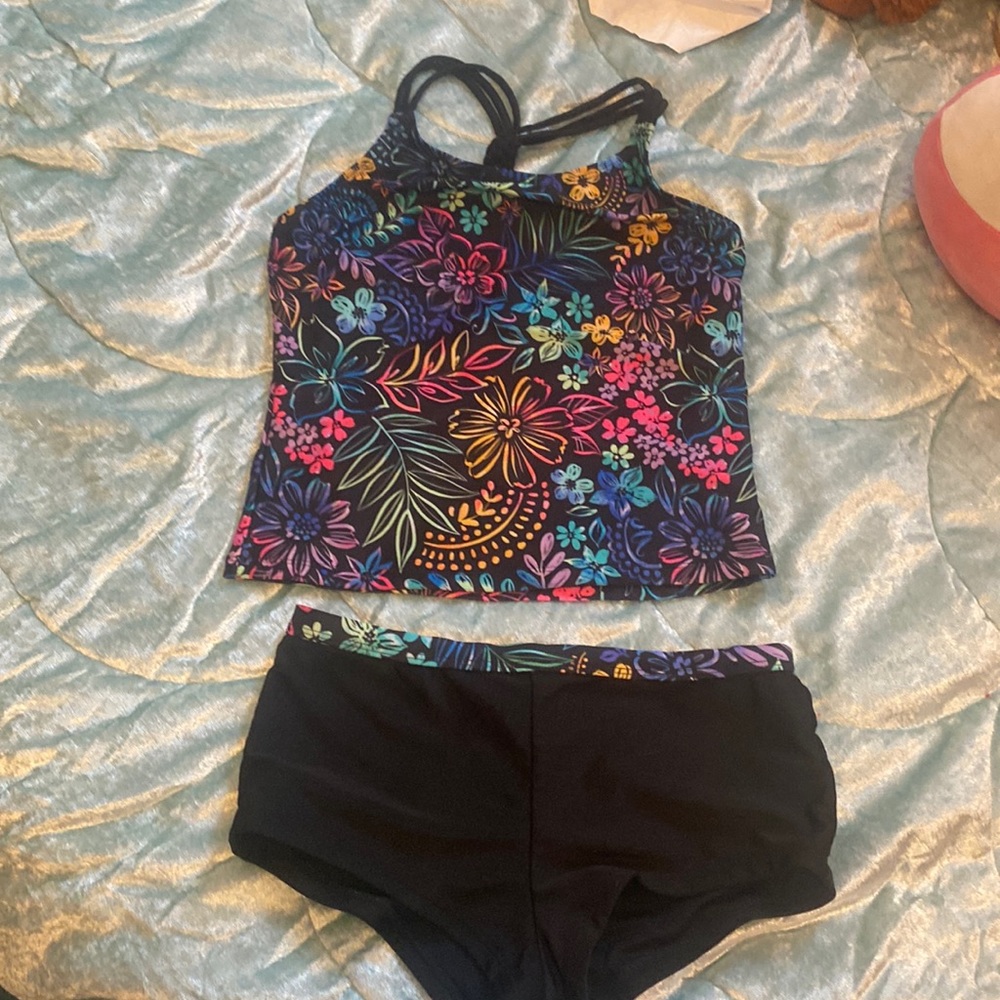 Girls floral tankini swim set 10/12